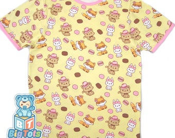 Adult Baby cats,bunny's & fox's snap shoulder baby shirt ABDL