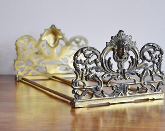 Expandable Brass Judd Goddess Diana Bookends, Antique Judd Telescoping Book Rack, Art Nouveau Book Holder Display Desk Office Bookend Set