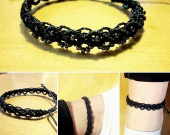 Macrame anklet (black)