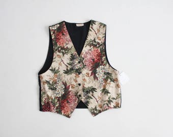 floral vest | 90s floral vest | floral tapestry vest
