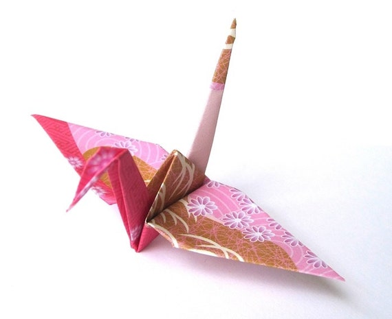 japanese-print-origami-paper-crane-50-pink-paper-cranes-in