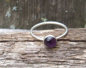 Amethyst Sterling Silver Stacking Ring