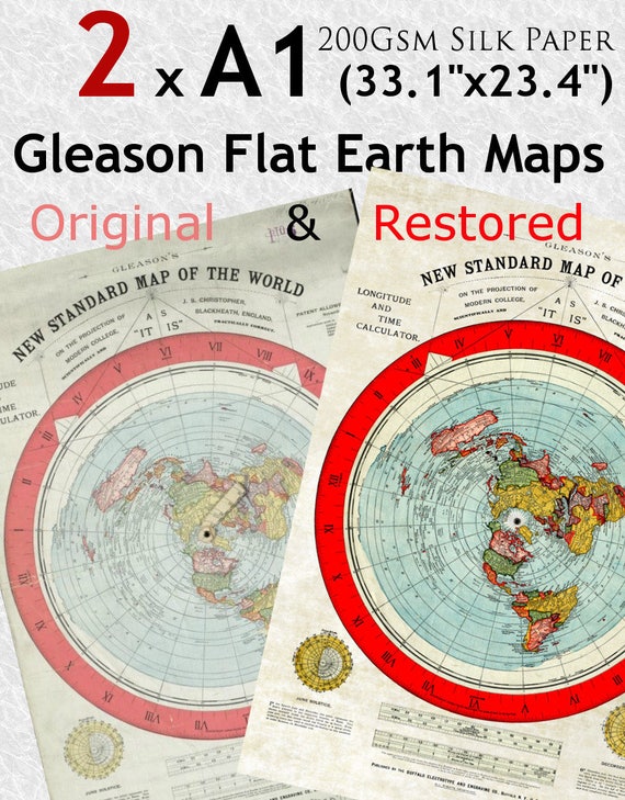 high resolution gleason flat earth map