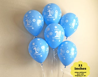 blue birthday balloons