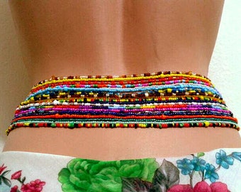 Double Strand (2 piece) Waist Beads, Body jewelry, Belly beads, Bead jewelry, Belly chains, Waist chain, African waist beads, Sexy Jewelry