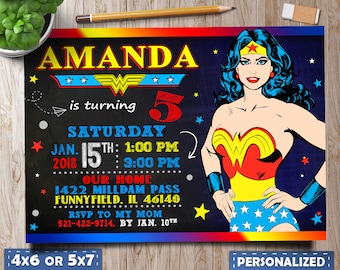 wonder woman Invitations,wonder woman party, Wonder Woman Birthday, Wonder Woman favors, Wonder Woman Invites, Wonder Woman Birthday Invite