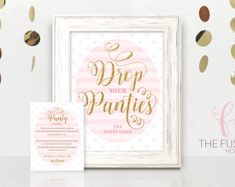 Panty Game Bridal Shower, Drop Your Panties Bridal Shower Games, Shower Game, Bridal Shower Games, Instant Download, Bachelorette Game