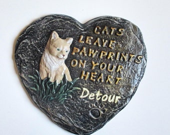 Cat memorial - Cat memorial stone - Cat loss - Pet memorial - Pet memorial stone - Cat mom - Cat lover gift - Cat paws - Cat paw prints