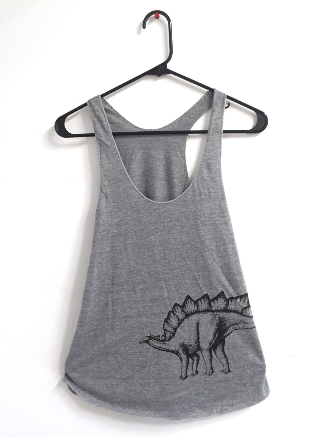 Stegosaurus Racerback Tank Top. Dinosaur Shirt. Women's