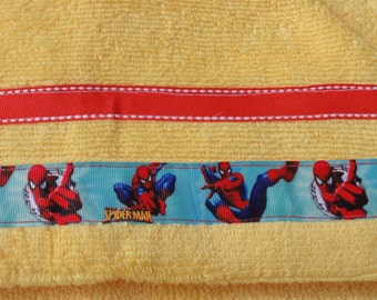 Yellow Spiderman Hooded Towel