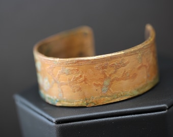 Etched Copper Cuff Bracelet (041318-007)
