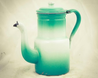 French Coffee Pot Cafetiere Enamelware Koffiepot Emaille France Enamel Emaillee Coffee maker