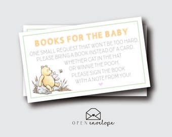 Classic Winnie the Pooh Baby Shower Book Insert | Winnie the Pooh Baby Shower | Bring A Book Card Insert | Baby Shower Insert