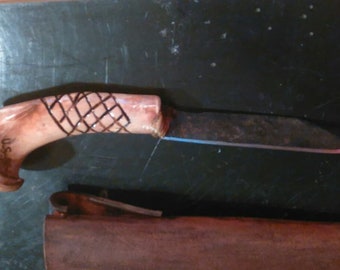 Etched bone knife