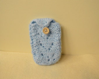 Knitted phone case, phone sock, blue phone case