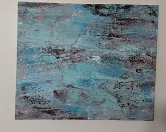 20" x 24" Original Abstract Fluid Painting, Acrylic on stretched canvas