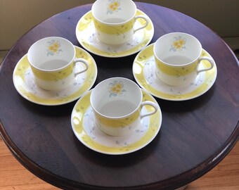 Mikasa Caress Coffee Cup and Saucer - Set of 4