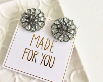 Gray Statement Stud Earrings