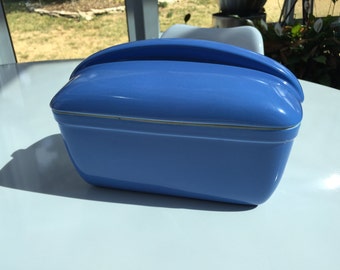 Vintage Blue Hall China Refrigerator Box with Lid made for Westinghouse