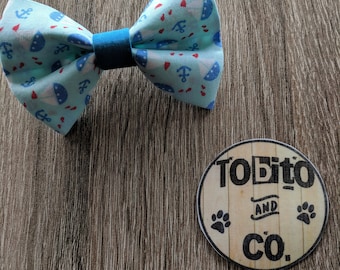 Boats & anchors// dog bow tie