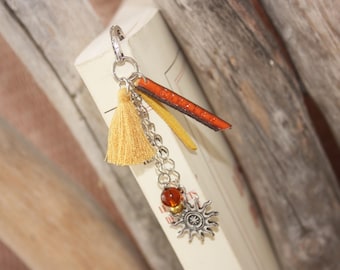 Yellow & orange customize tassel bookmark