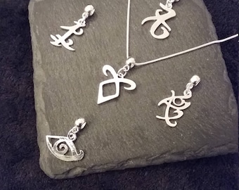 Interchangeable Silver Plated Rune Necklace