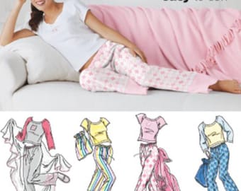 SLEEPWEAR Sewing Pattern Easy Pants Tops Slippers Bag Blanket 5923