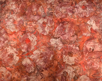 Batik Cotton Fabric/ Quilting Fabric/ Batik Floral Design/ Designer Fabric/ Sewing Fabric/ Batik Material