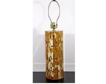 Mid Century Modern Vintage Enrique Garcel Tessellated Horn Table Lamp 1970s