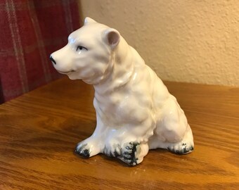 Vintage Porcelain Hand-Painted Polar Bear
