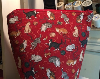 Wine Cats and Yarn Rosy Posy Sock Bag Backpack