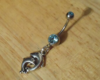 Belly button ring- Dolphin Belly Button Ring