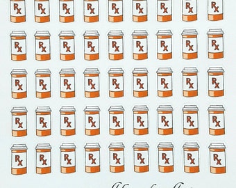 Medicine/Prescription Reminder Planner/Journal/Bullet Journal Stickers