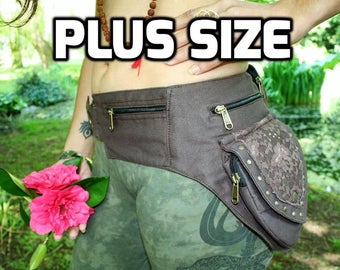 BROWN LACE Festival Utility Belt - Festival Belt, Hippy Fanny Pack, Plus Size Belt, Psy Belt, Hippie Hip Bag, Travel Belt, Psytrance Belt
