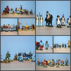 Vintage toys figures set Indians Cowboys Napoleon soldiers PZG Żołnierzyki PRL