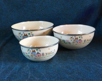Vintage International Heartland Enamel Mixing Bowl Set