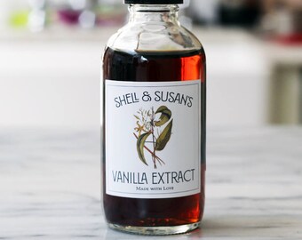 Homemade Vanilla Extract Labels or Tags,Personalized, Set of 18