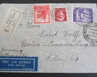 Ganzsache - Merano/Südtirol - Berlin Oranienburg - Luftpost - Einschreiben - 1939 - Letter Cover - Stamps - Briefmarken