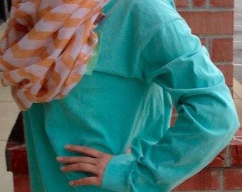 Monogrammed Long Sleeve T-Shirt - Comfort Color | Left Hip Monogram | Monogram Comfort Color | Monogram Long Sleever Tee | Monogram T-Shirt