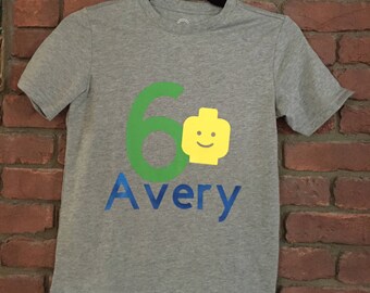 etsy lego birthday shirt