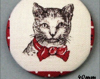 Chic cat - (40-50) - CAT - fabric covered button