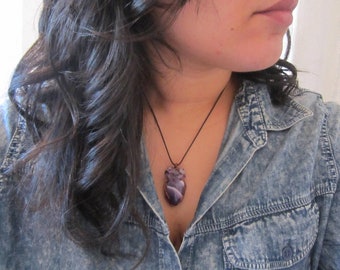 Amethyst Pendant Necklace Amethyst Crystal Necklace Cluster Pendant Copper Wire Wrapped Gemstone Necklace Boho Festival Necklace