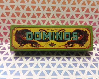 Vintage Hal-Sam Dominos Box Set Original 28 Tiles Plastic Old Toys