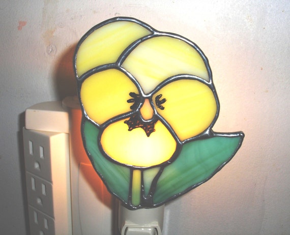 Stained Glass Yellow Pans Night Light by Lyn Tignor