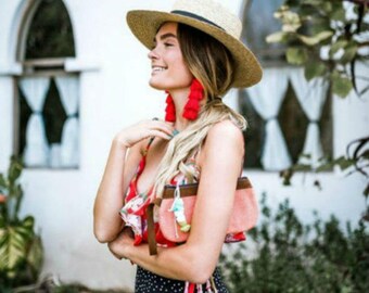 Cha Cha Red Tassel Earrings, Red Tassel Chandelier Earrings,Long Red Tassel Earrings,Stocking Stuffer , Boho Earrings,E049 3" Red Earrings,