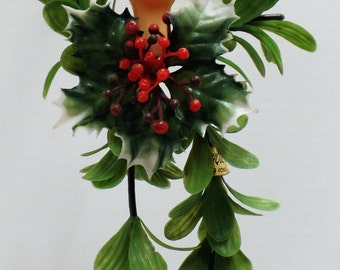 Vintage Doll Head and Mistletoe Body
