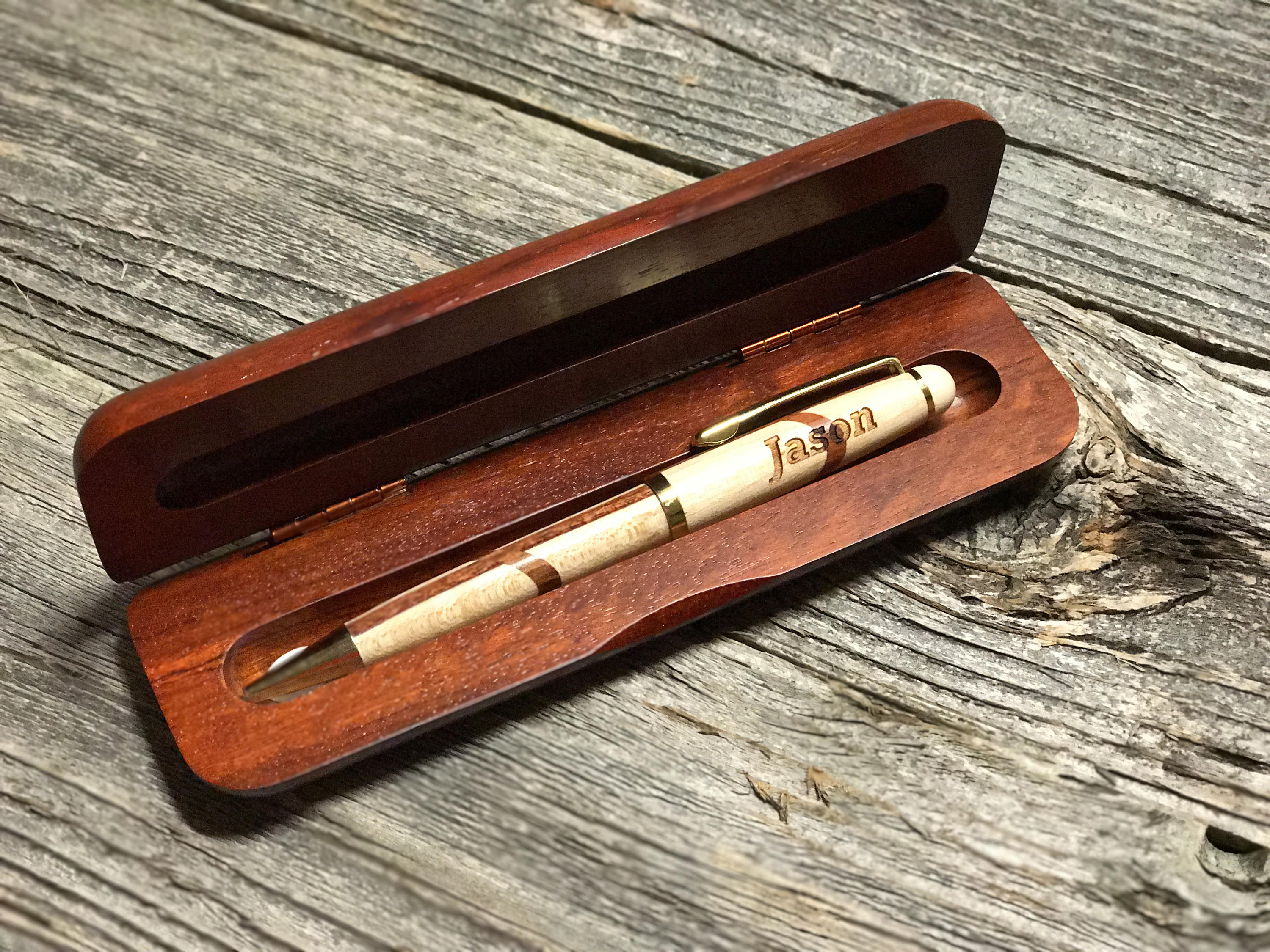 PERSONALIZED Rosewood Pen Set Laser Engraved Executive Pen