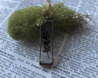 Lavender necklace, real preserved lavender