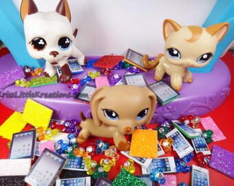 Littlest Pet Shop 3pc Lot Cell Phone Tablet Fidget Spinner Accessories LPS