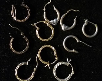 Set of 5 Small Hoop Earrings